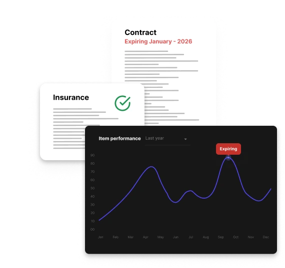 ButlerVM AI contract intelligence interface, upload vendor contracts and ask natural language questions about terms, expirations, and services